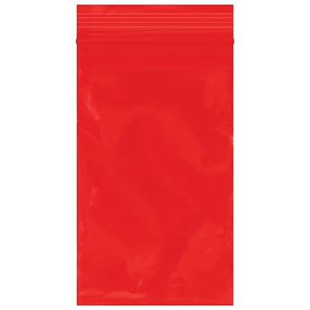 Bsc Preferred 3 x 5'' - 2 Mil Red Reclosable Poly Bags, 1000PK BUY03998123